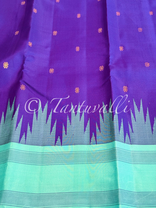 Violet and Teal One Side Korvai No Zari