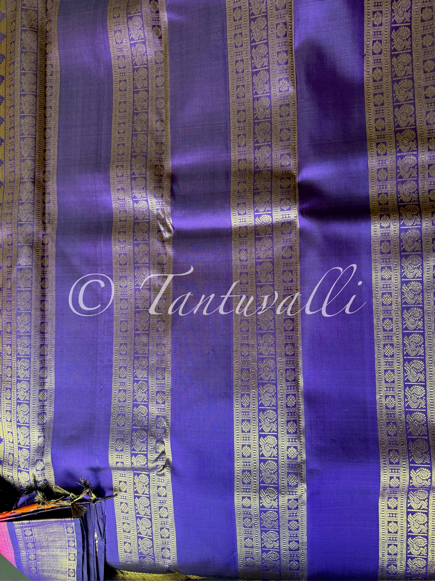 Rani Pink Shot Orange with Violet Korvai
