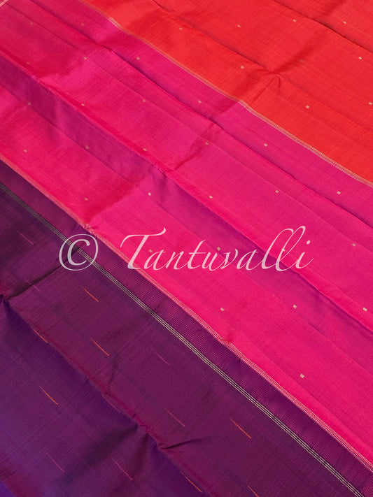 Vaadaamalli Borderless with Rani Pink and Orange Double Pallu