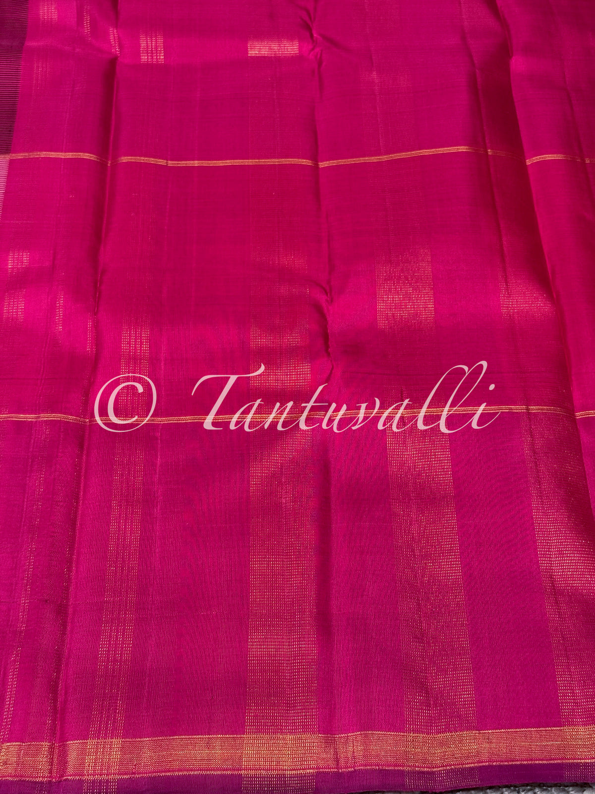 Multi Color Large Checks Borderless with Rani Pink Pallu