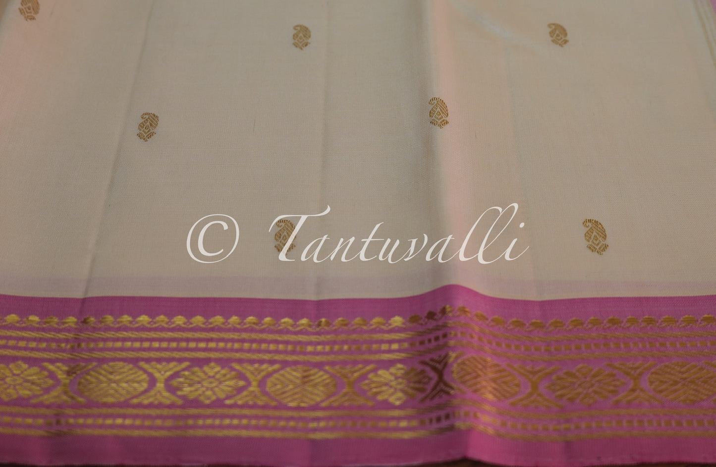 Cream Baby Pink Korvai