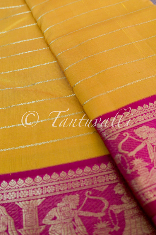 Mango Yellow Veldhari Sita Rama Kalyanam Rani Pink Korvai