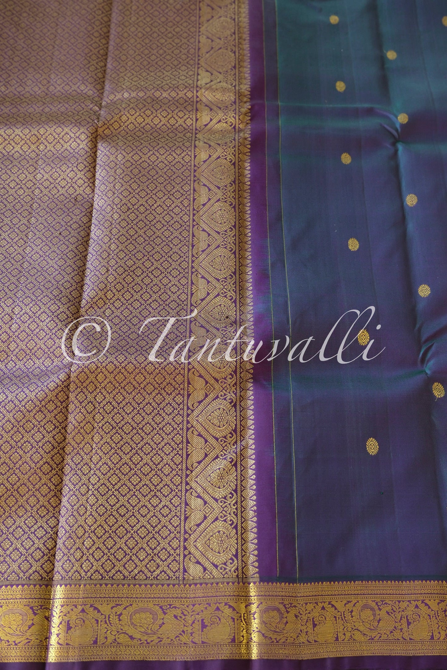 Dual Shade Aubergine Purple Korvai