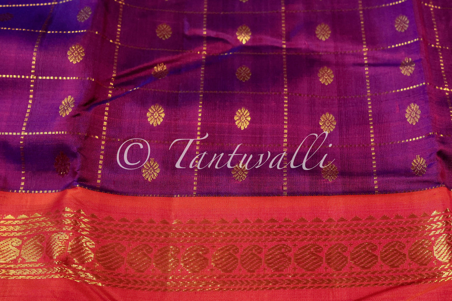 Dual Tone Purple and Orange Korvai
