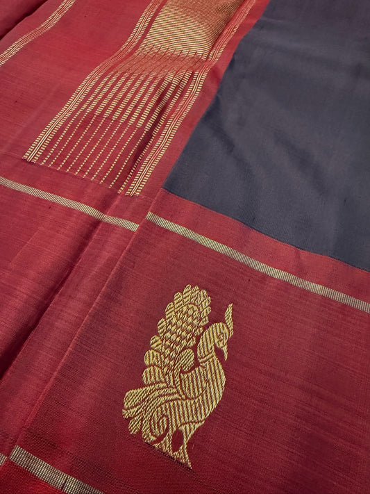 Kanchana brown with Maroon Korvai