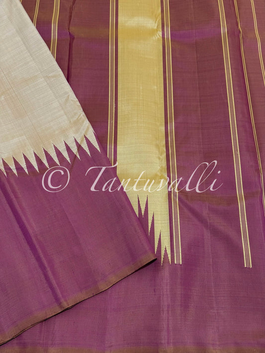 Cream Yellow and Dual Shade Mauve Pink Rising Temple