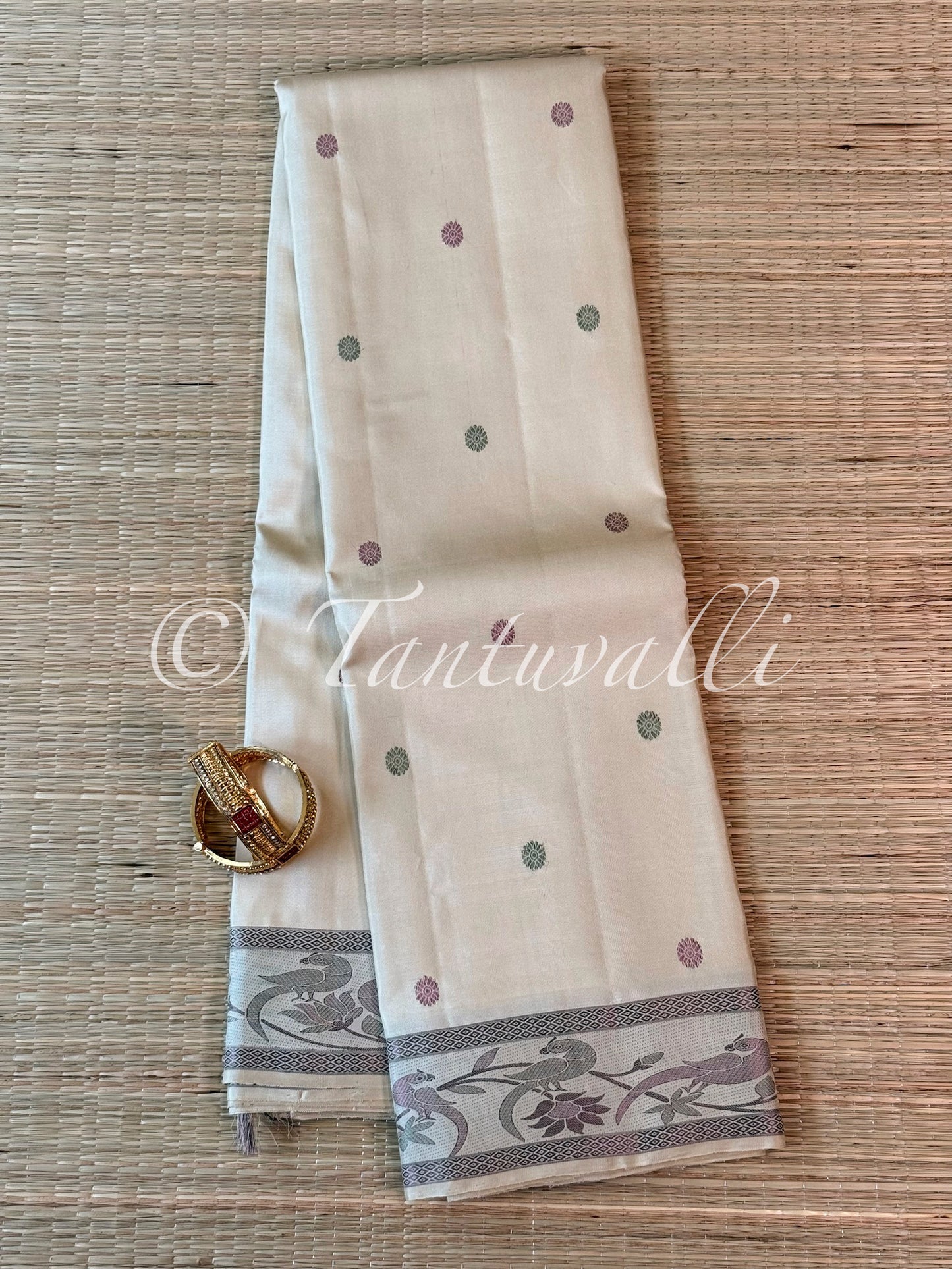 Off White Meenakari Self Border