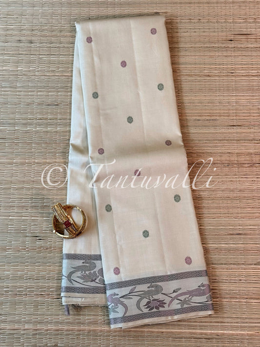 Off White Meenakari Self Border