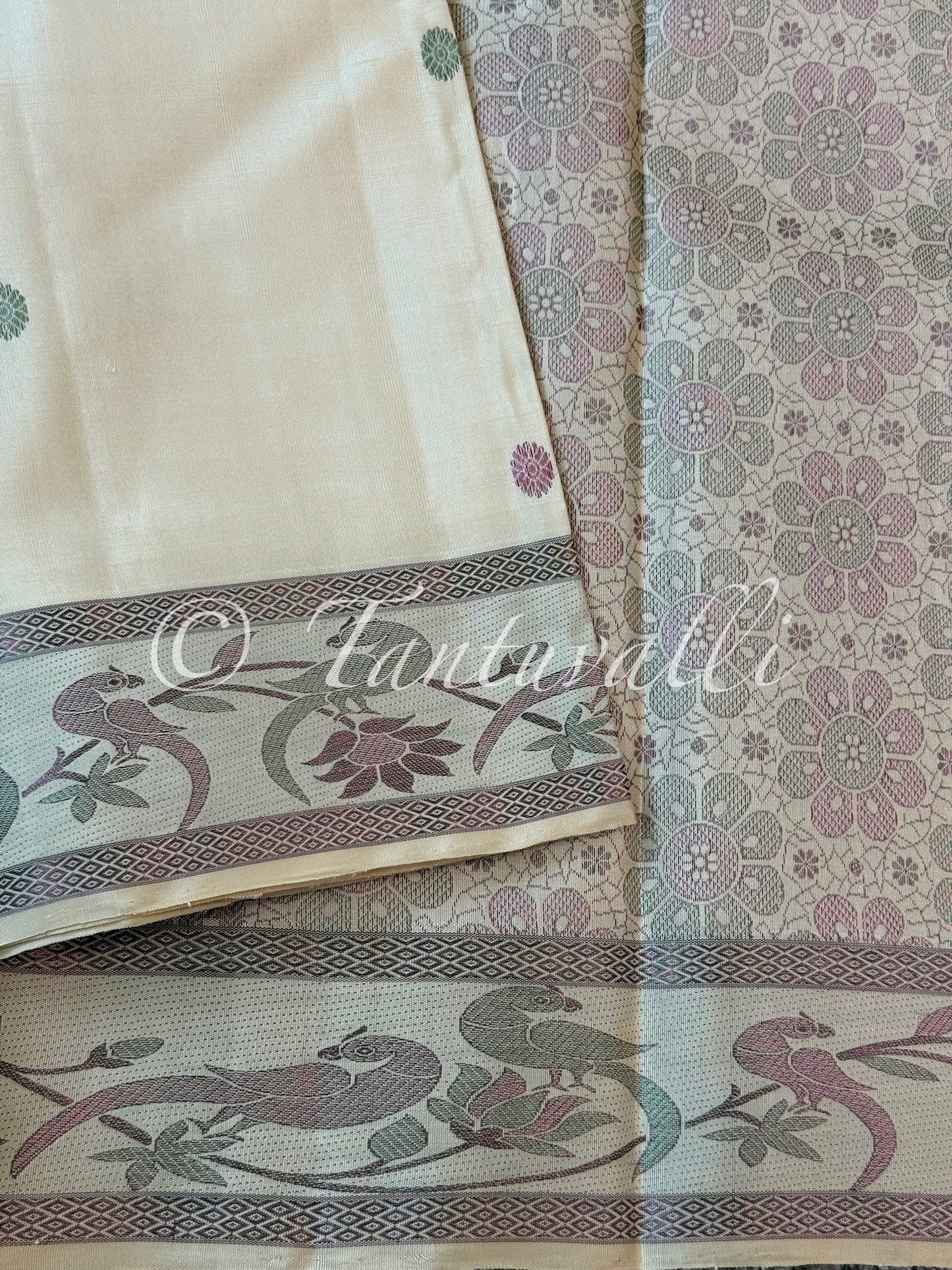 Off White Meenakari Self Border