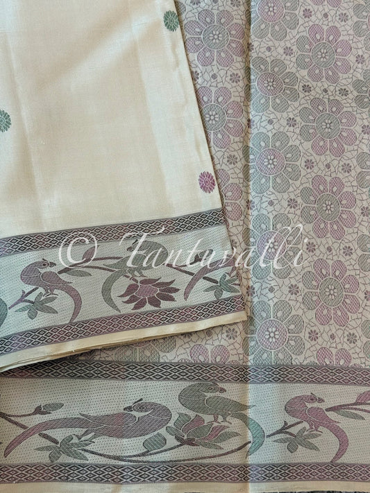 Off White Meenakari Self Border