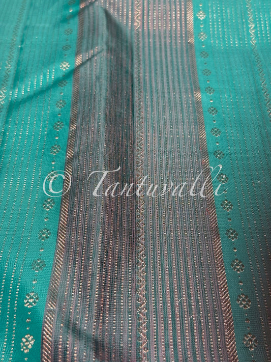 Sea Green and Grey Borderless with Baby Pink Pallu