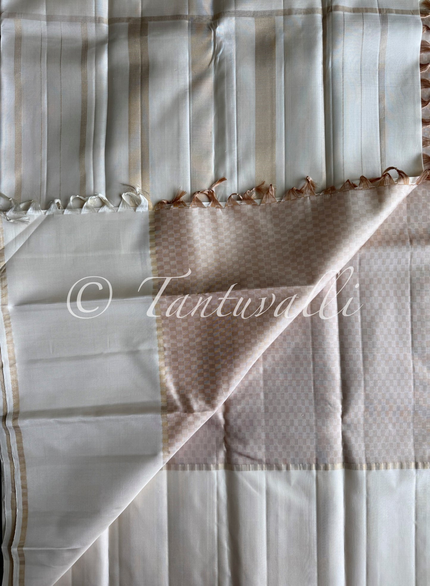 White off white checks with Bodi Korvai