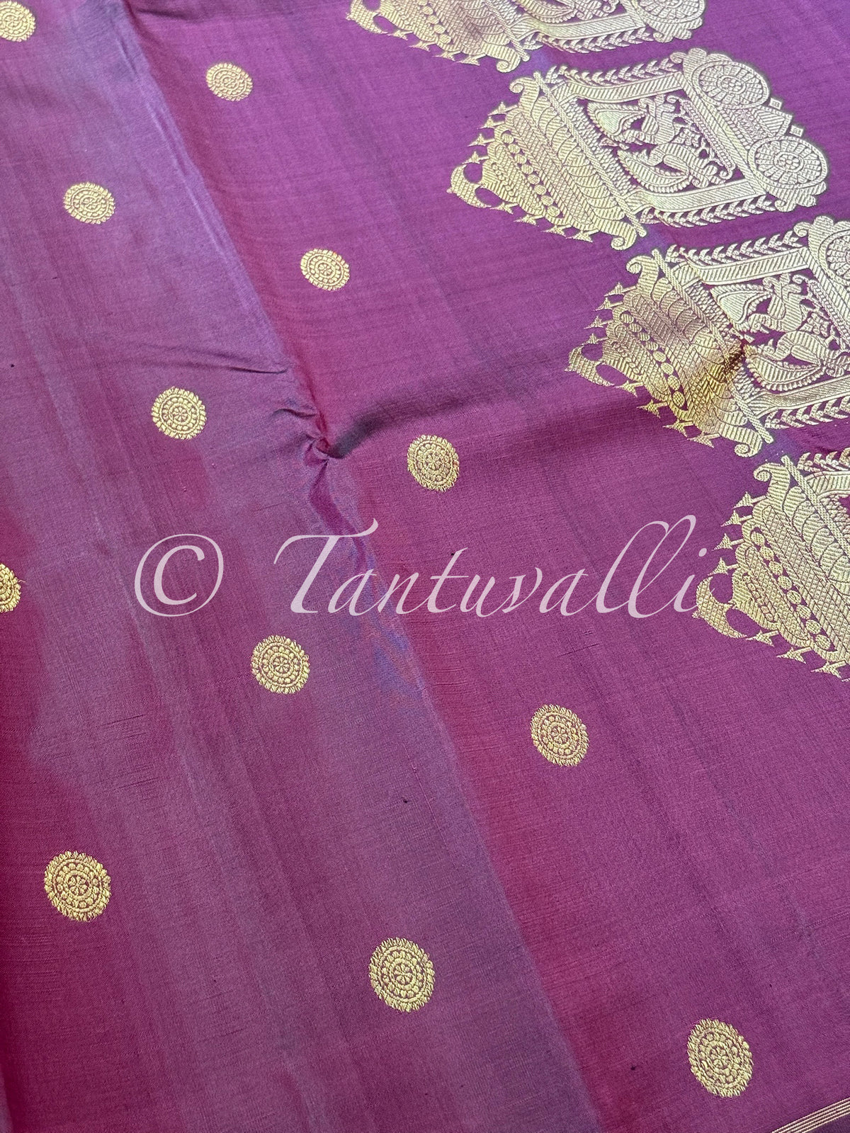 Dark Wine Borderless with Meenakari Pallu Pure Zari