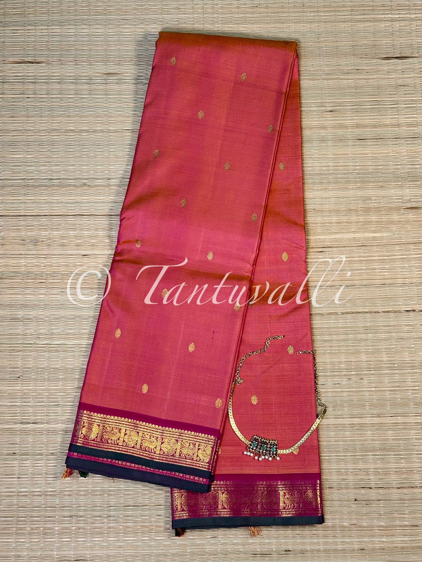 Dual Tone Orange with Magenta Small Korvai