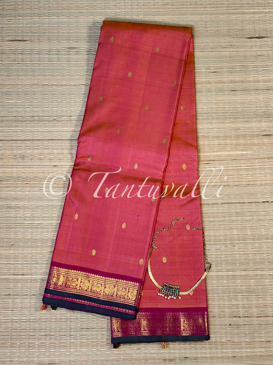 Dual Tone Orange with Magenta Small Korvai