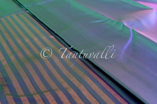 Mayil Kazhuthu Blue Green Dual Tone Half and Half