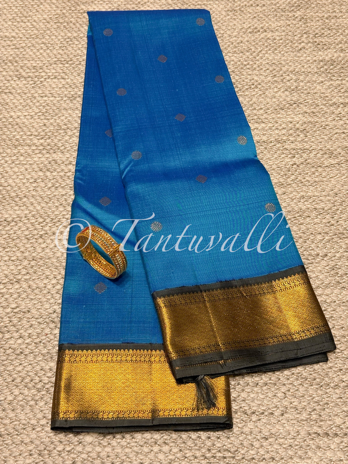 Royal Blue with Elephant Grey Small Border