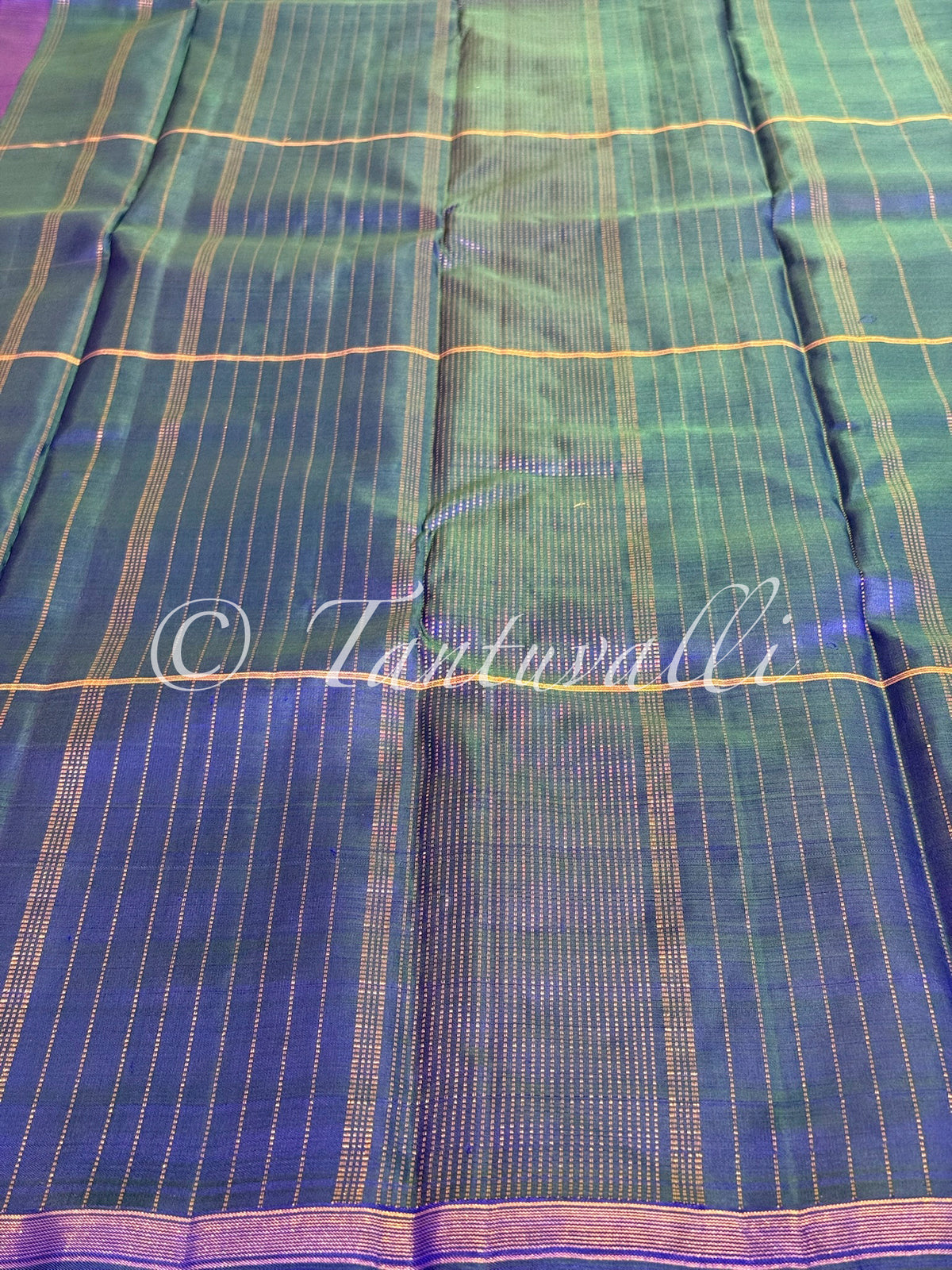 Large Paalum Pazhamum Checks Borderless with Mayil Kazhuthu Pallu