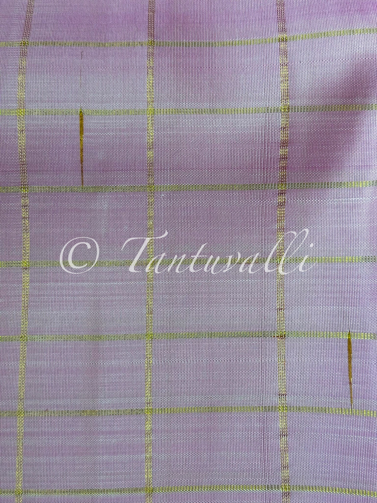 Light Pink with Zari Checks and Ice Grey Border