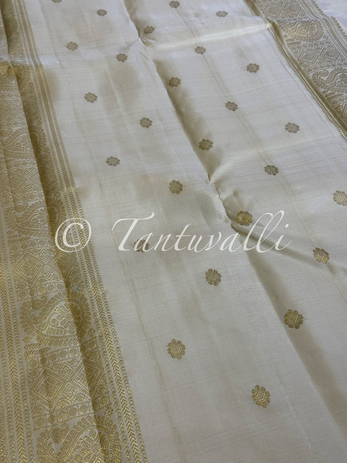 Arakku Rettai Kili Borderless with Ivory Pallu