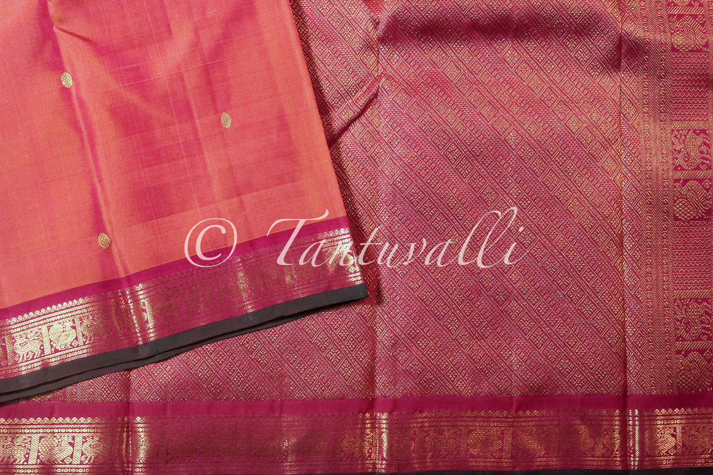Dual Tone Orange with Magenta Small Korvai