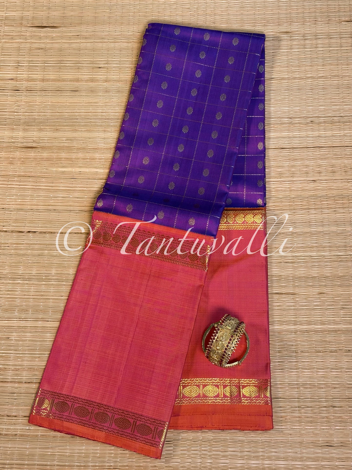 Dual Tone Purple and Orange Korvai