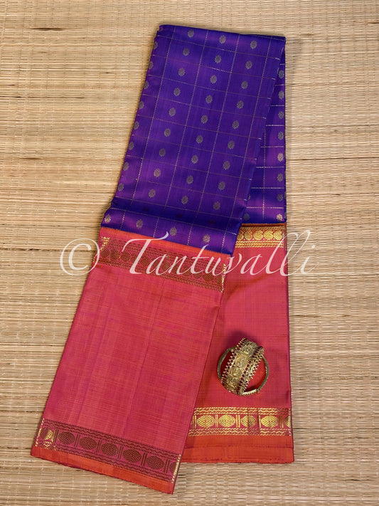Dual Tone Purple and Orange Korvai