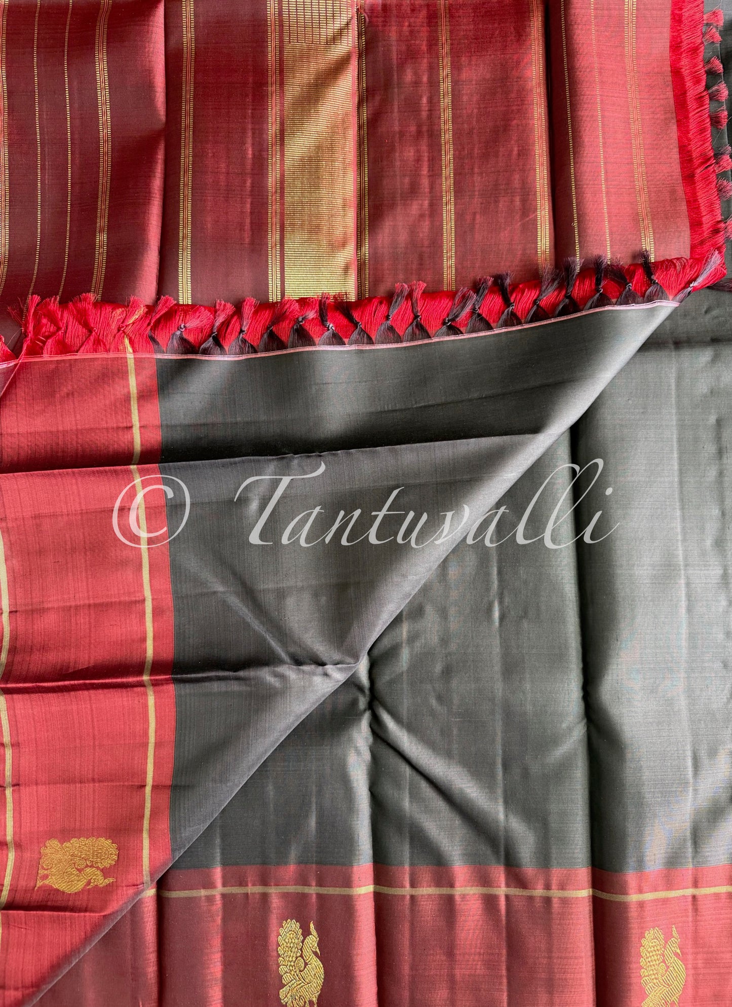 Kanchana brown with Maroon Korvai