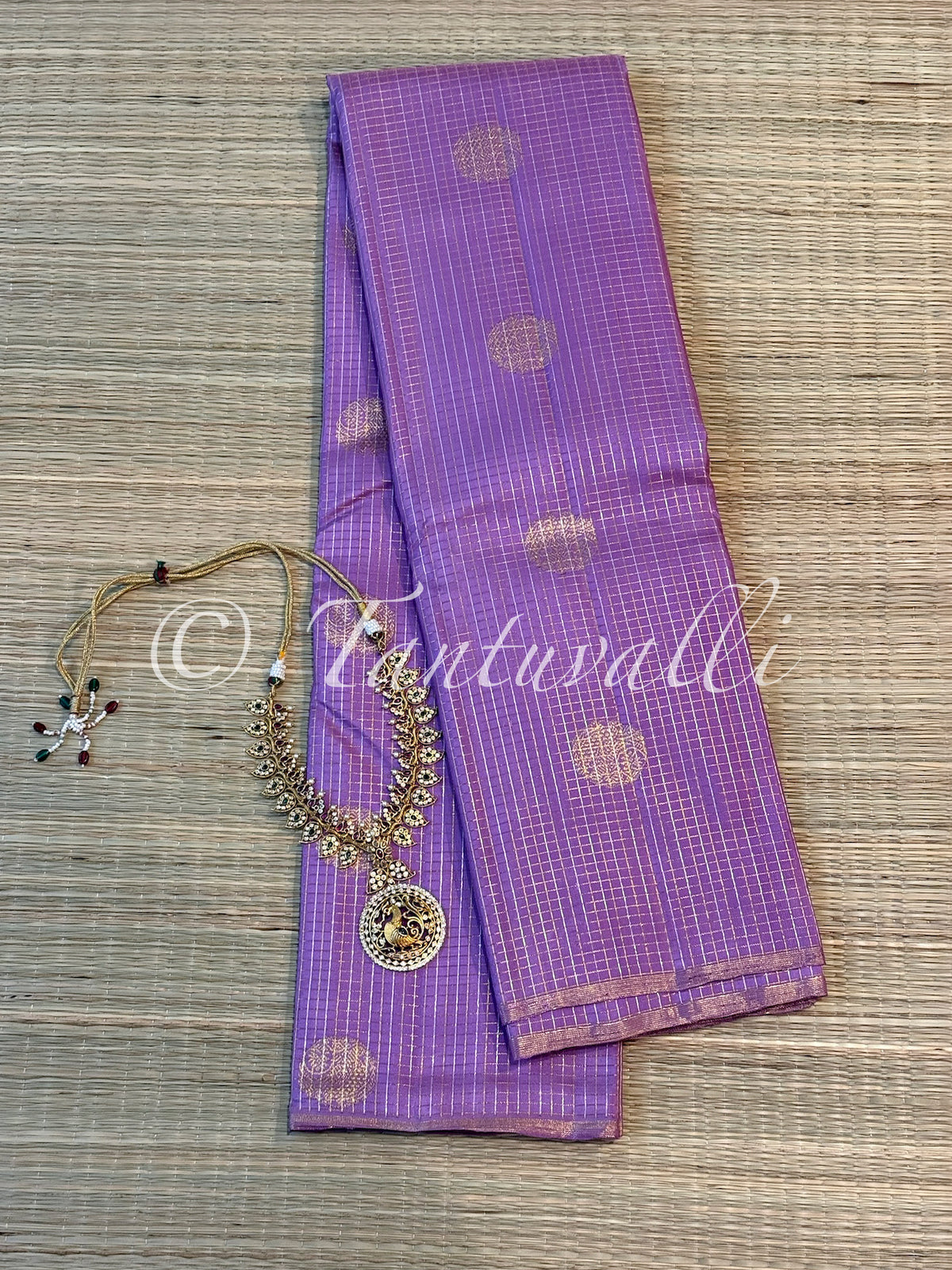 December Poo Oosi Kattam Borderless with Warm Orange Pallu