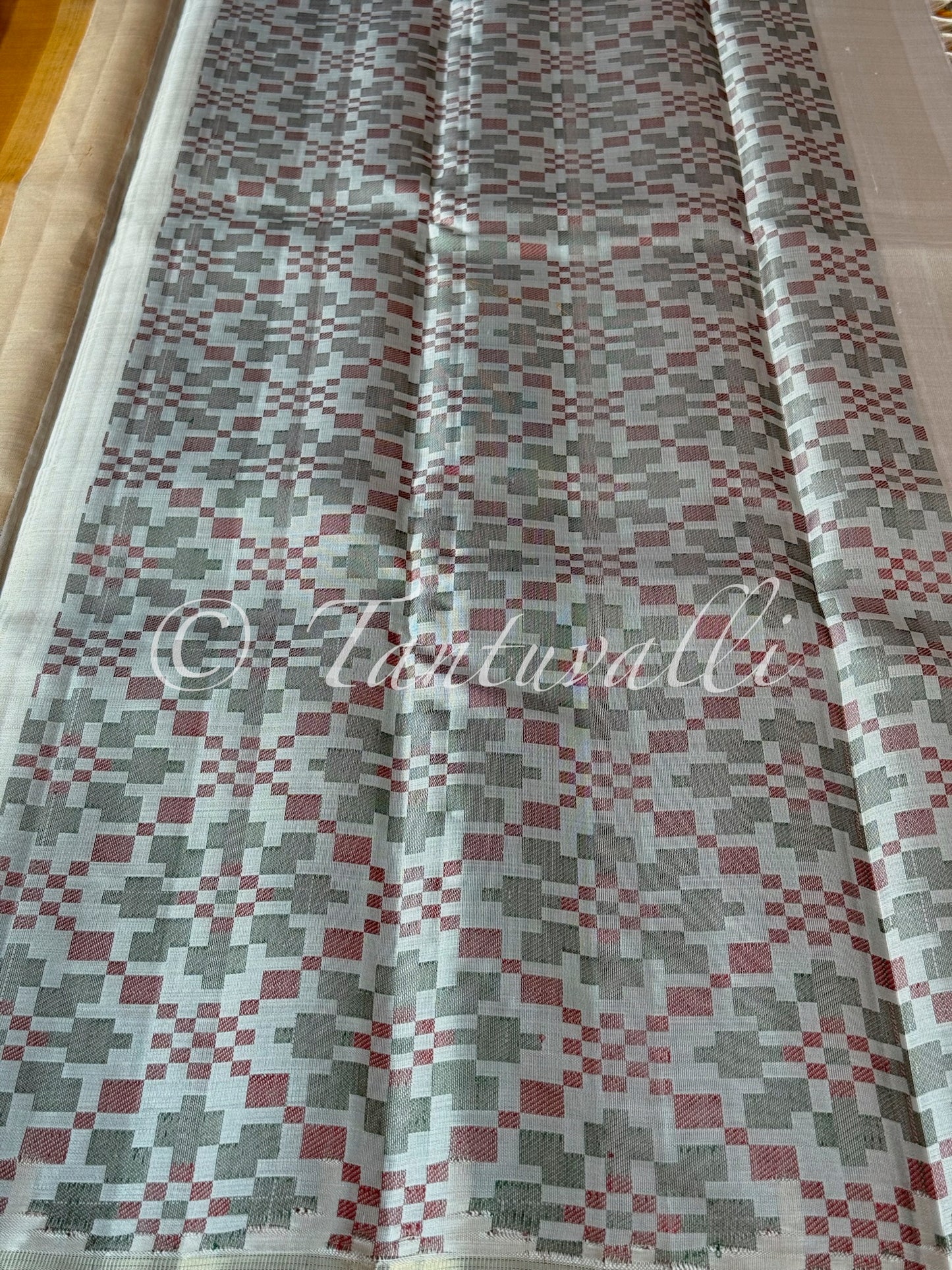 Mustard Borderless with Ikat Fusion Pallu Pure Zari