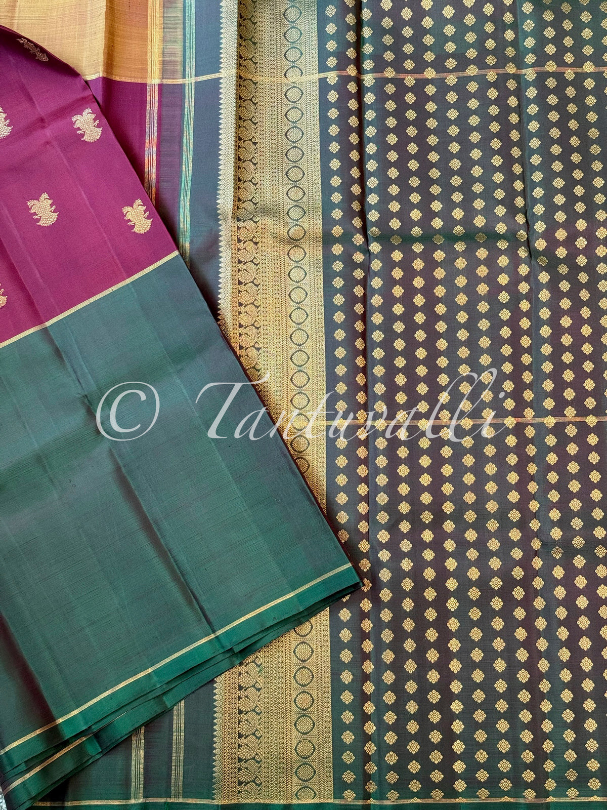 Manthulir Wine Mustard Muppagam Pure Zari