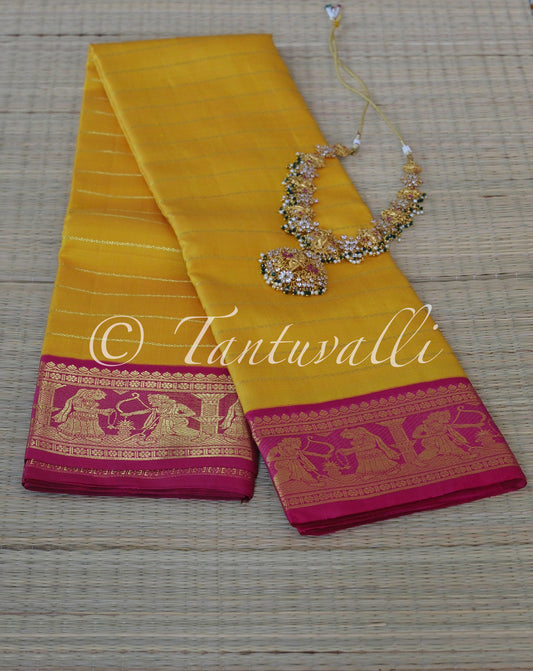 Mango Yellow Veldhari Sita Rama Kalyanam Rani Pink Korvai