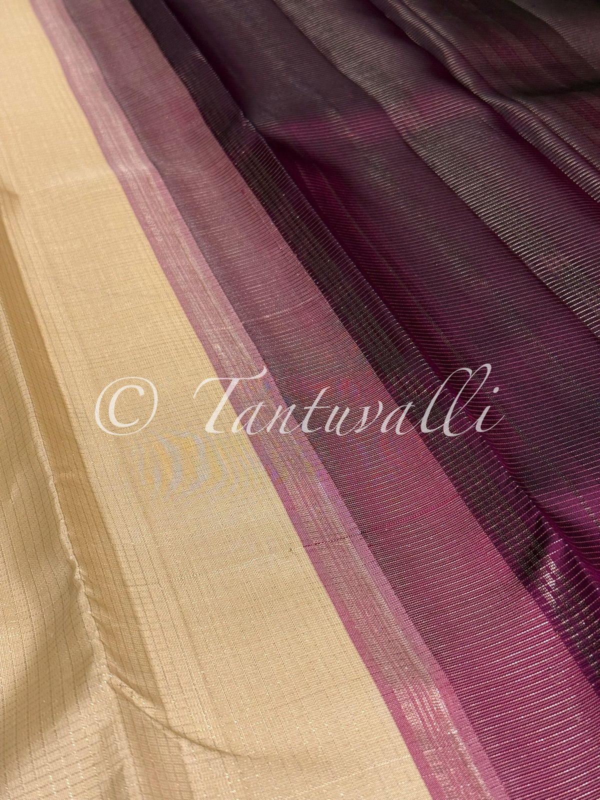 Cream Vaira Oosi Kattam Borderless with Vaadaamalli Pallu