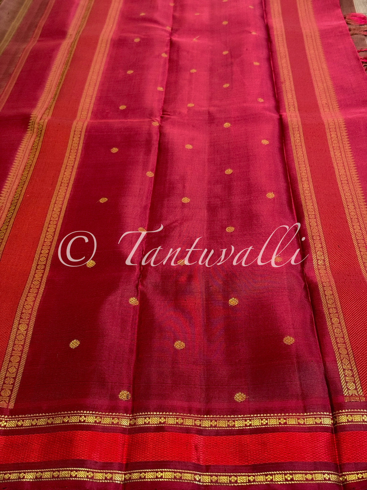 Chocolate Brown Pure Zari with Arakku Meenakari Contrast Small Border and Arakku Pallu