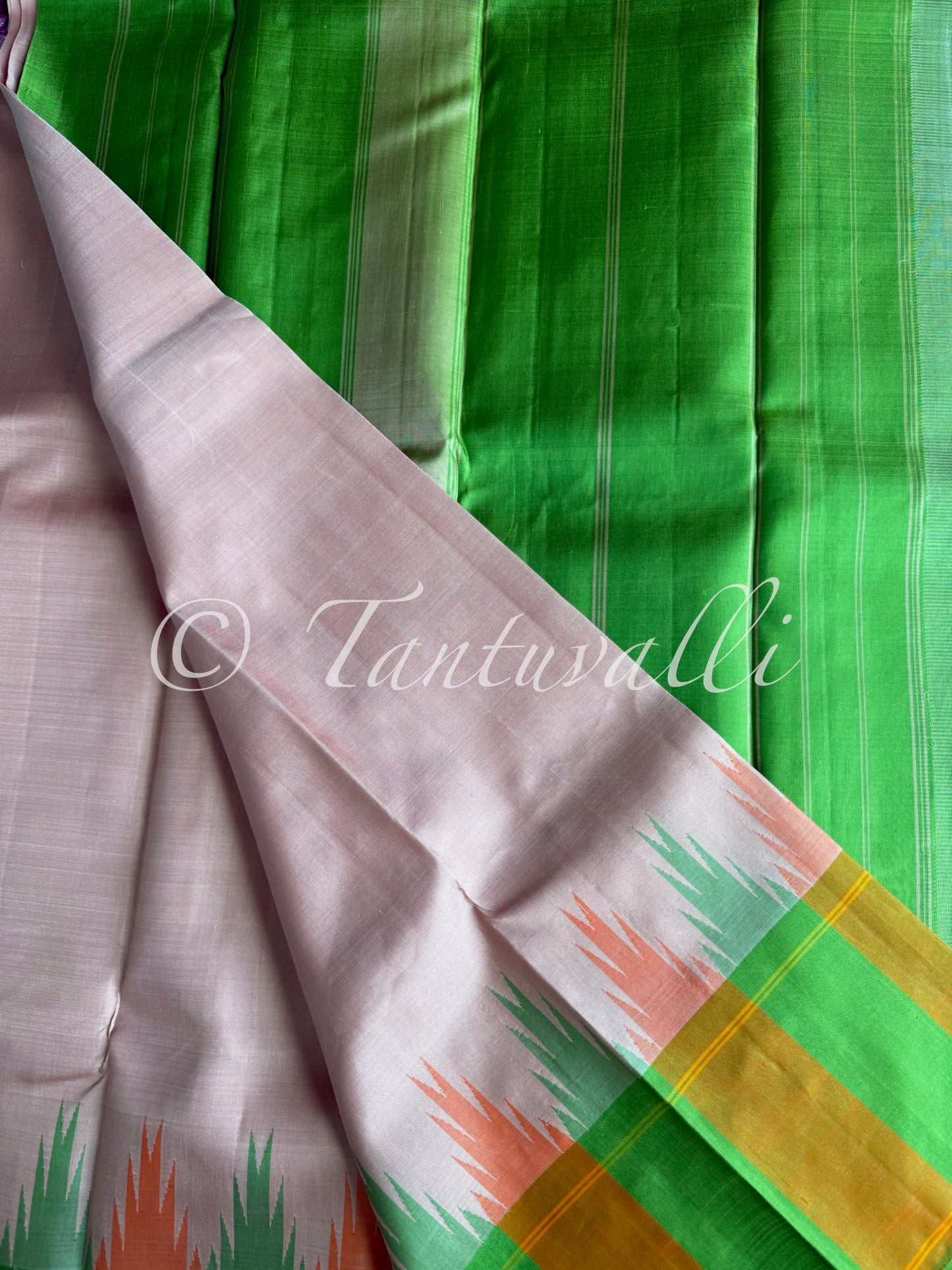 Peachy orange with Temple Border