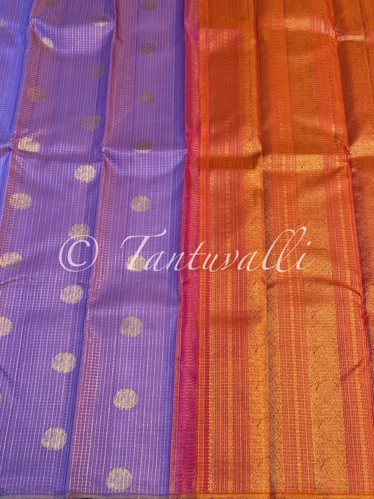 December Poo Oosi Kattam Borderless with Warm Orange Pallu