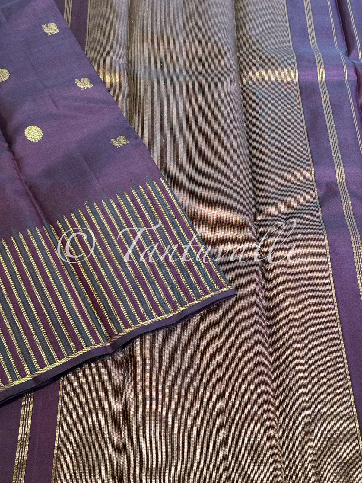 Jamun Meenakari and Zari Seepu Reku Self Border