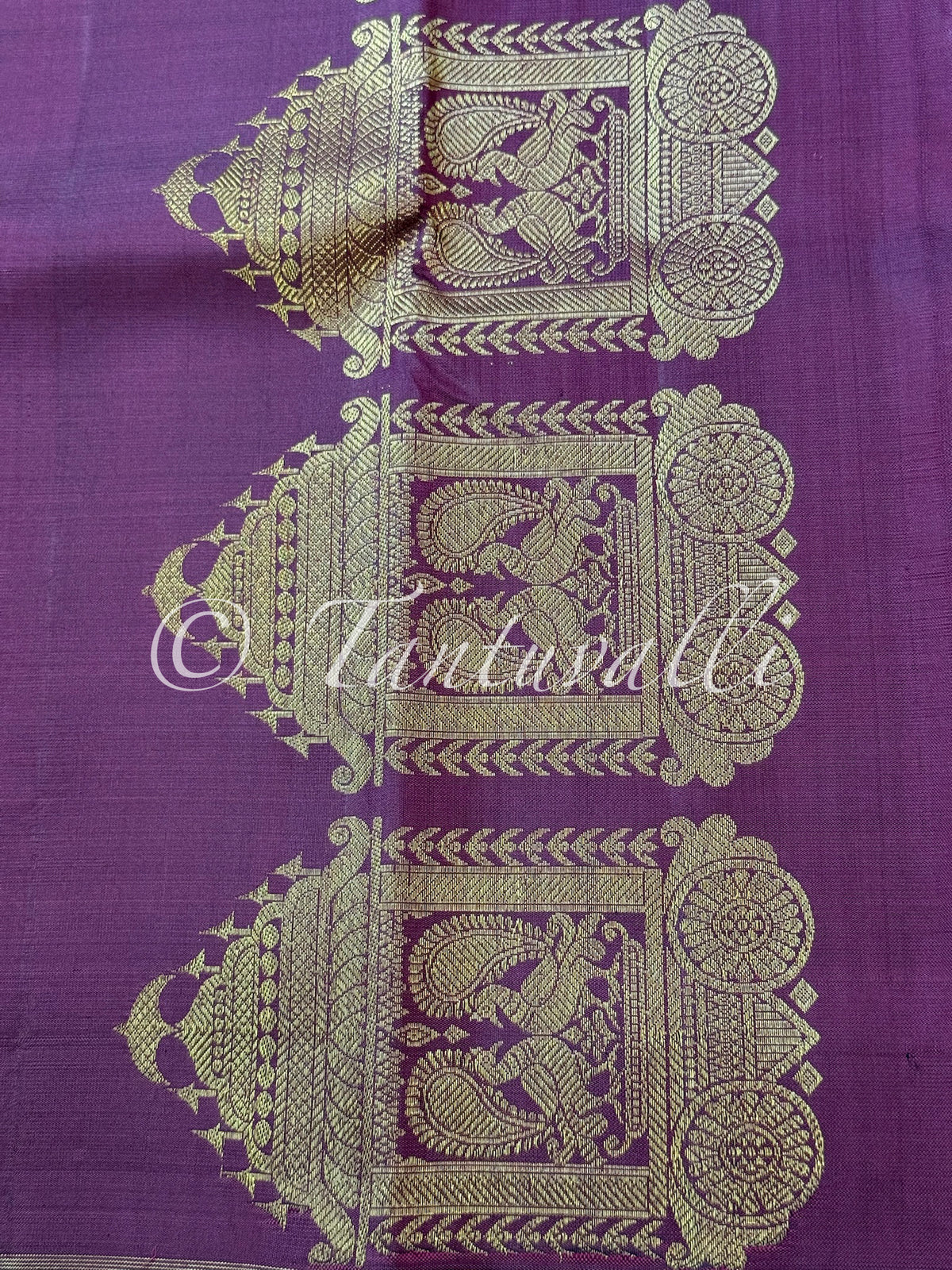 Dark Wine Borderless with Meenakari Pallu Pure Zari
