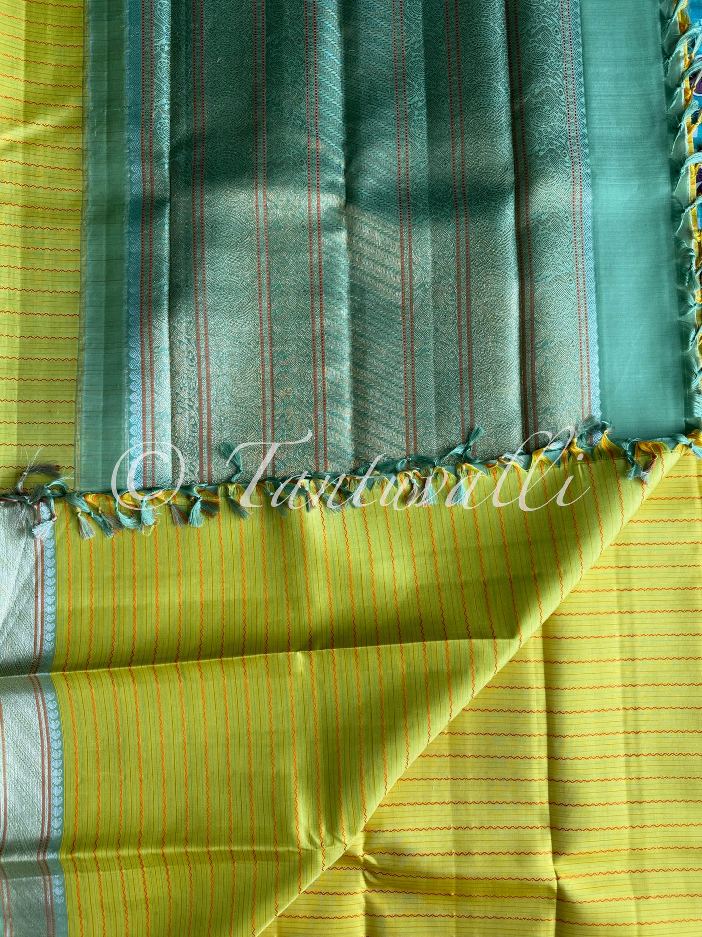 Yellow with Sneha green Zari