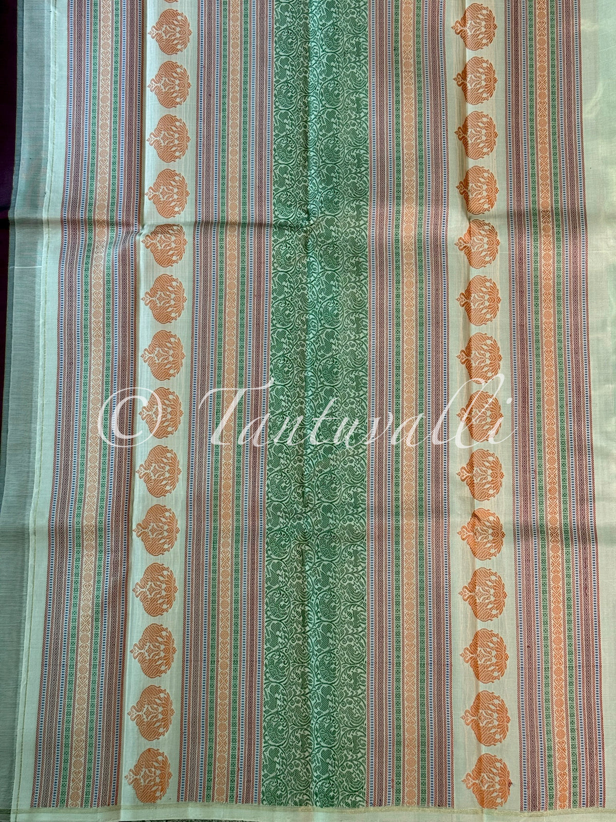 Dark Wine Borderless with Meenakari Pallu Pure Zari
