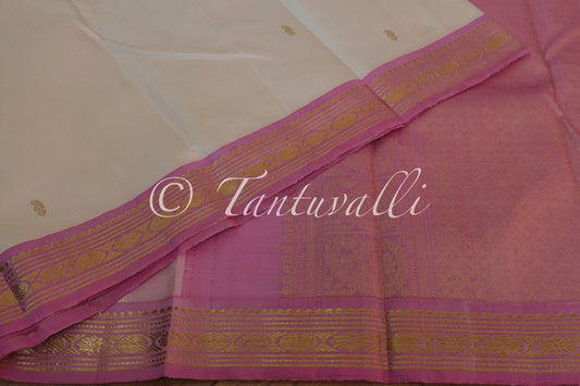 Cream Baby Pink Korvai