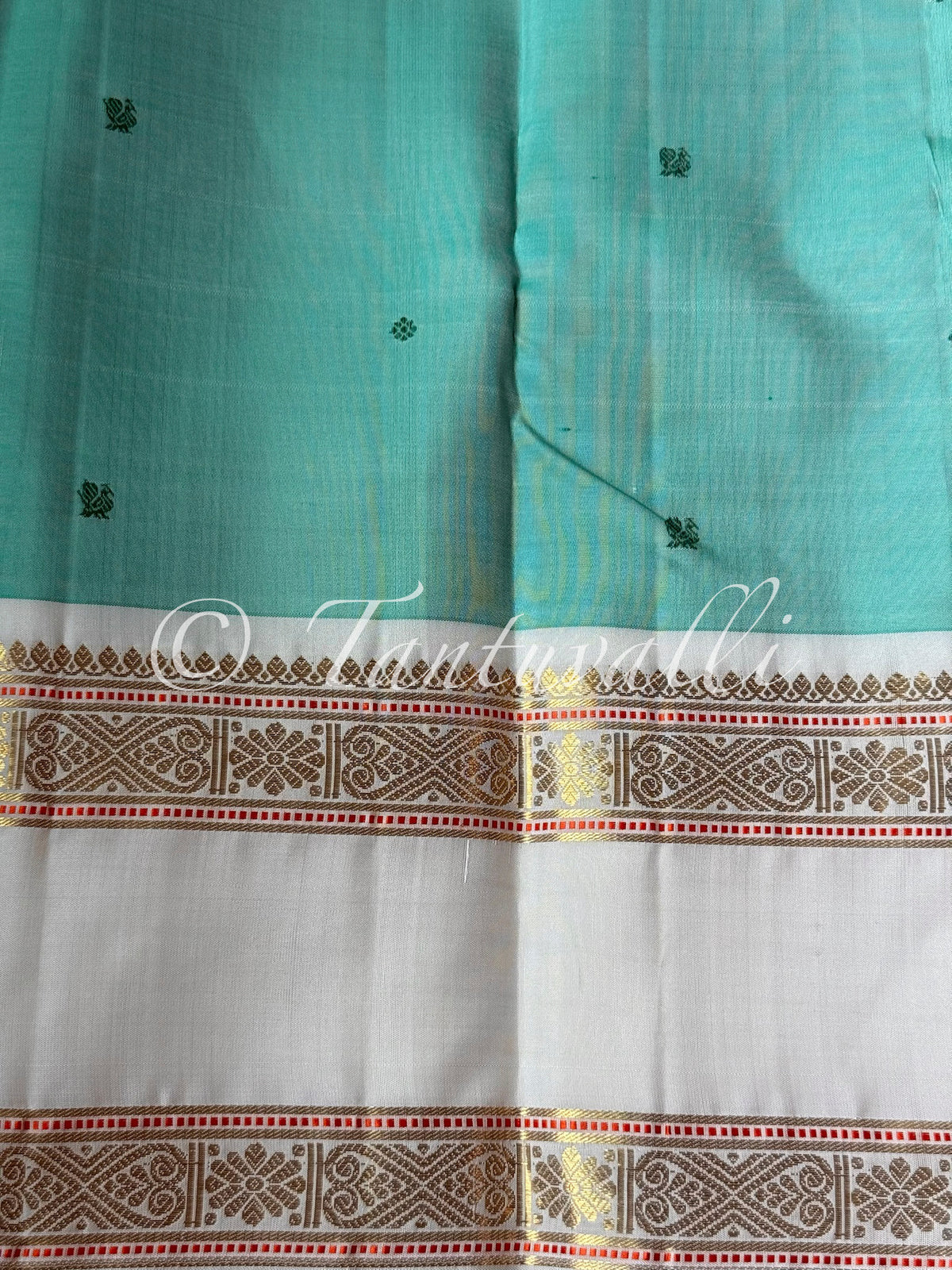Ice Blue with Off White Rettaipet Border