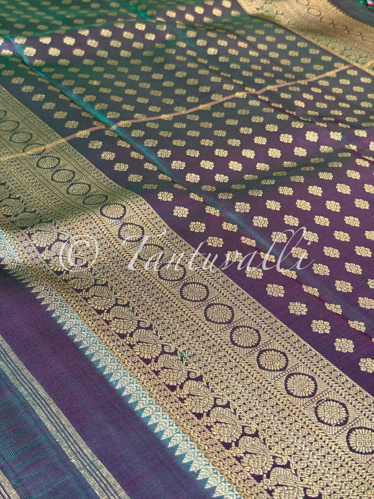 Manthulir Wine Mustard Muppagam Pure Zari