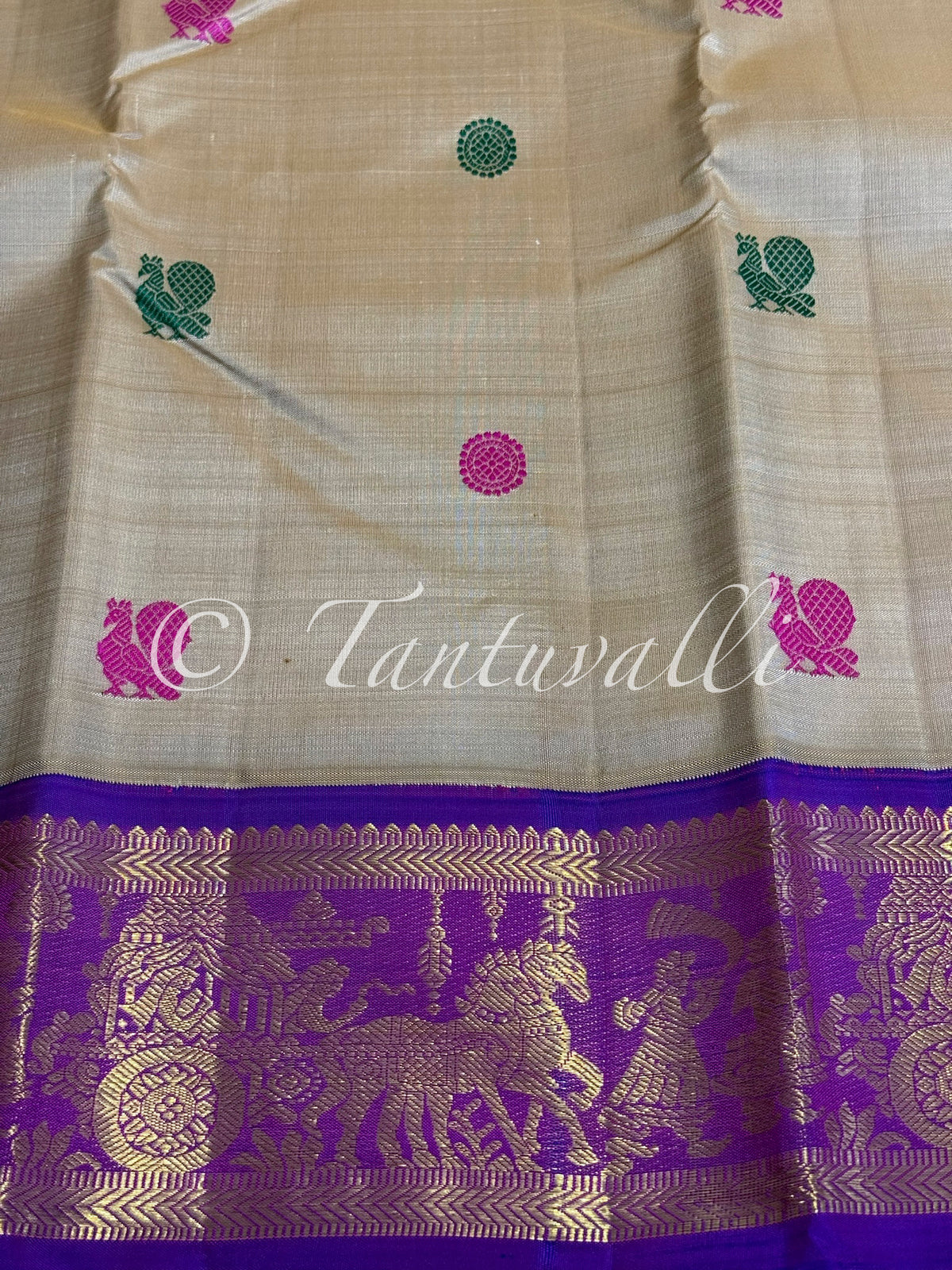Biscuit and Violet Palanquin Procession Korvai