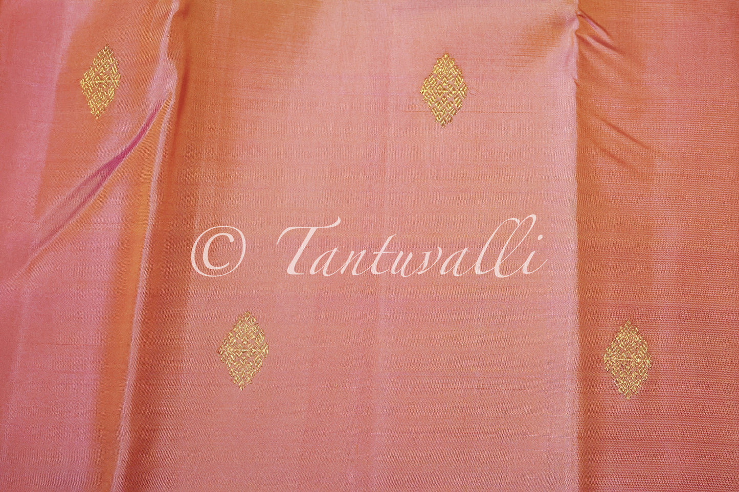 Peachy Rose with Mehendi Green Small Korvai