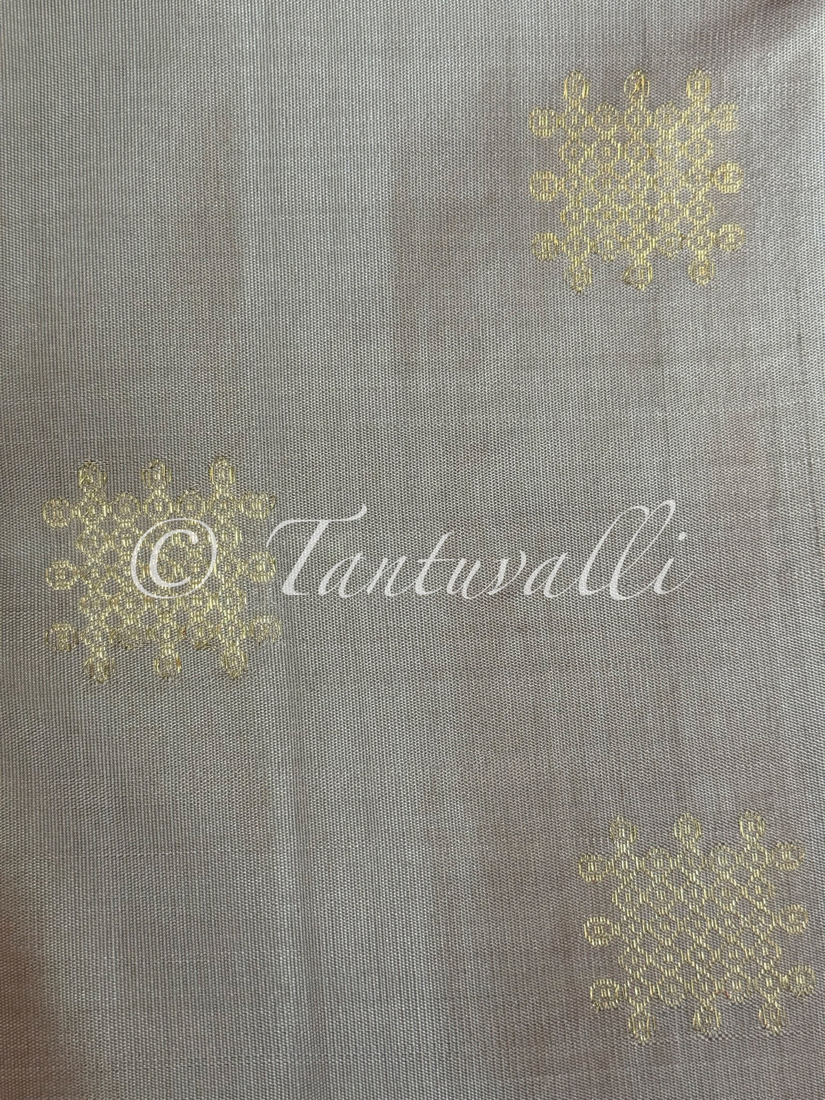 Grey and Red Borderless Pure Zari