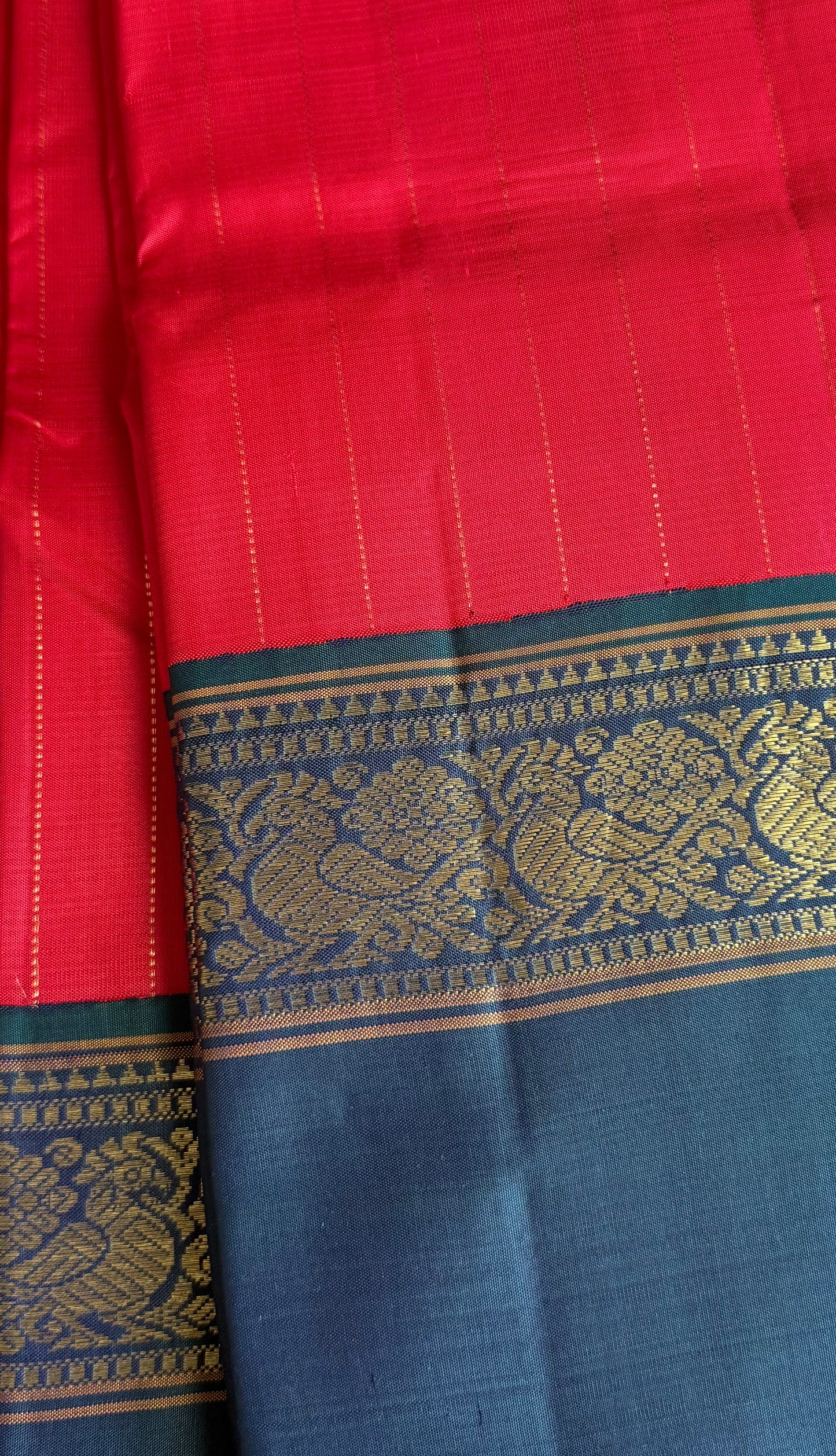 Chilli red with Bottle green korvai