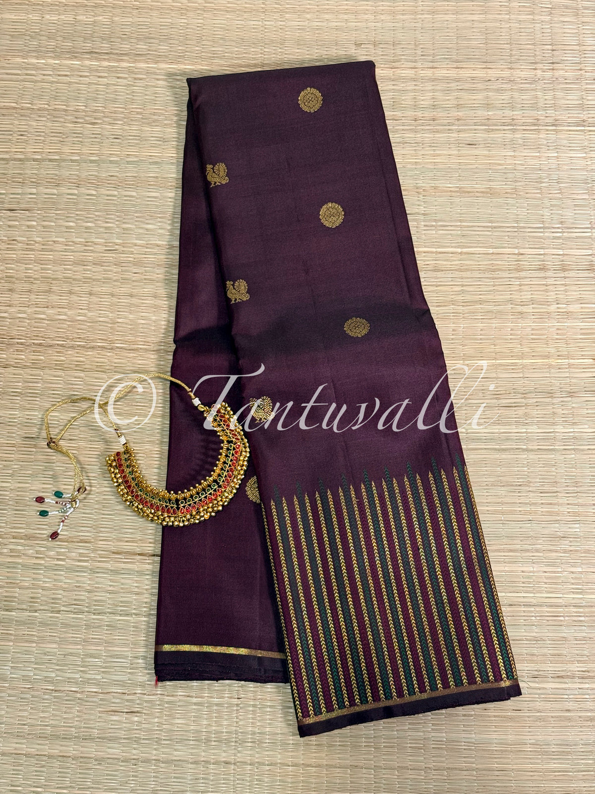 Jamun Meenakari and Zari Seepu Reku Self Border