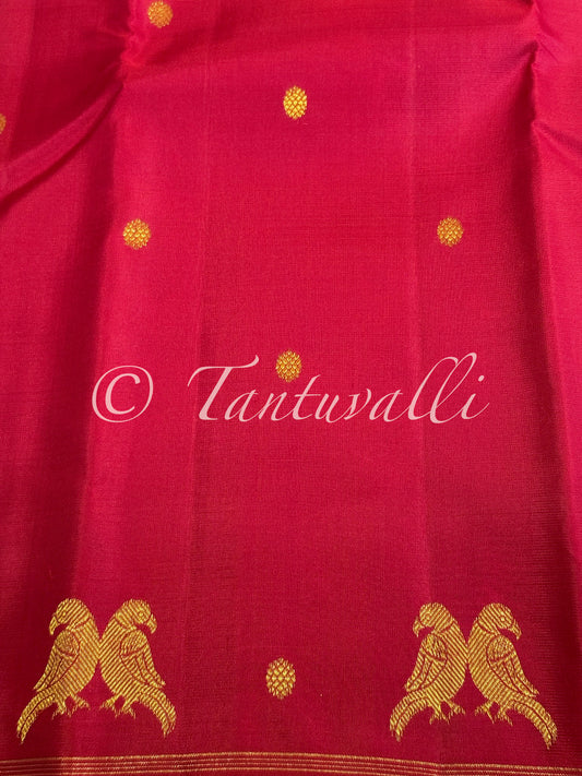 Arakku Rettai Kili Borderless with Ivory Pallu