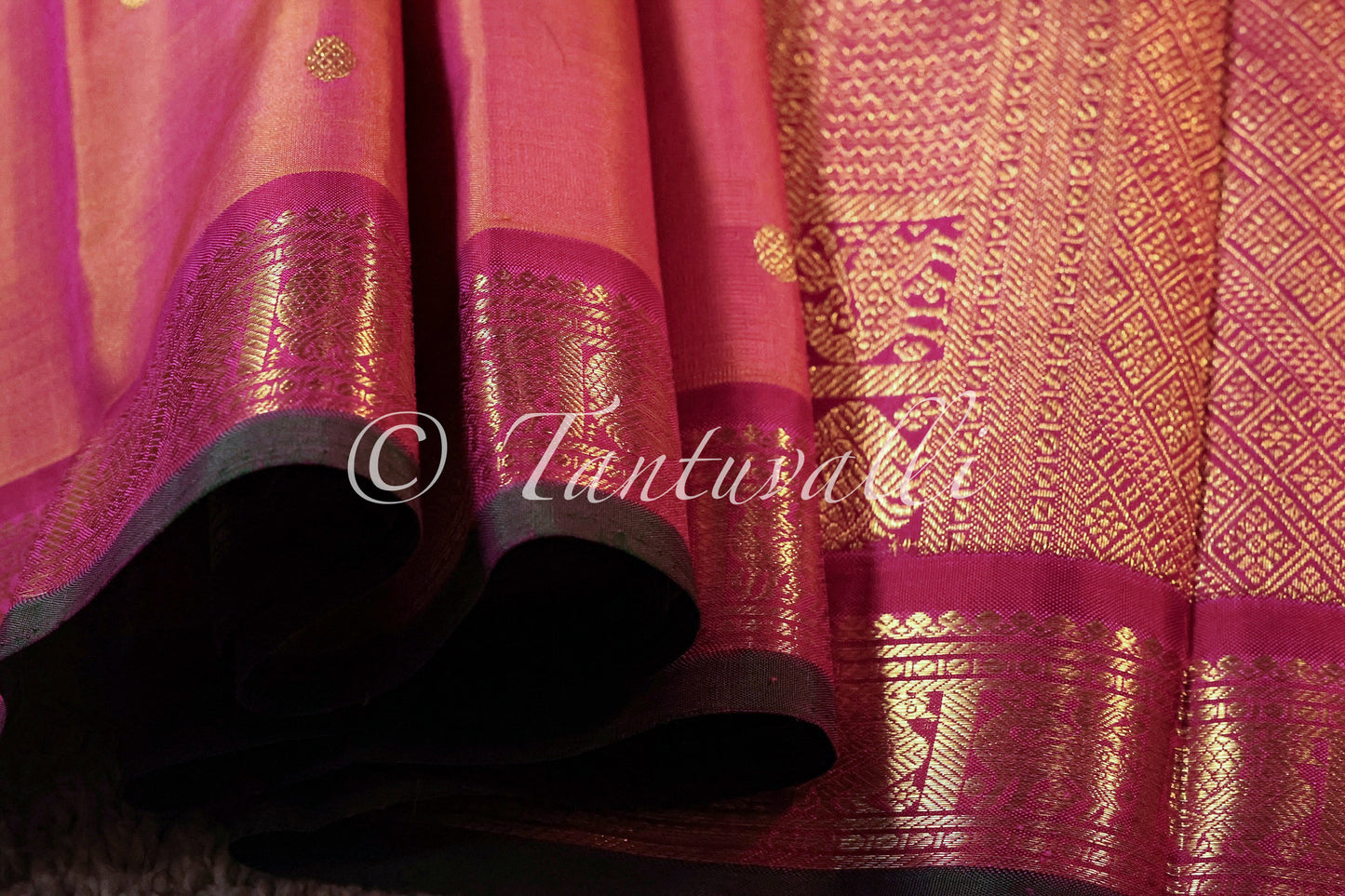 Dual Tone Orange with Magenta Small Korvai